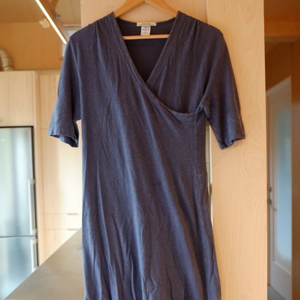 Prairie Underground Hemp Wrap Dress Slate Blue Sz. Small